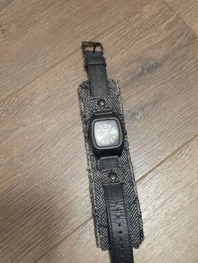 Nixon 'The Rocker' Watch with Gray Herringbone Cuff